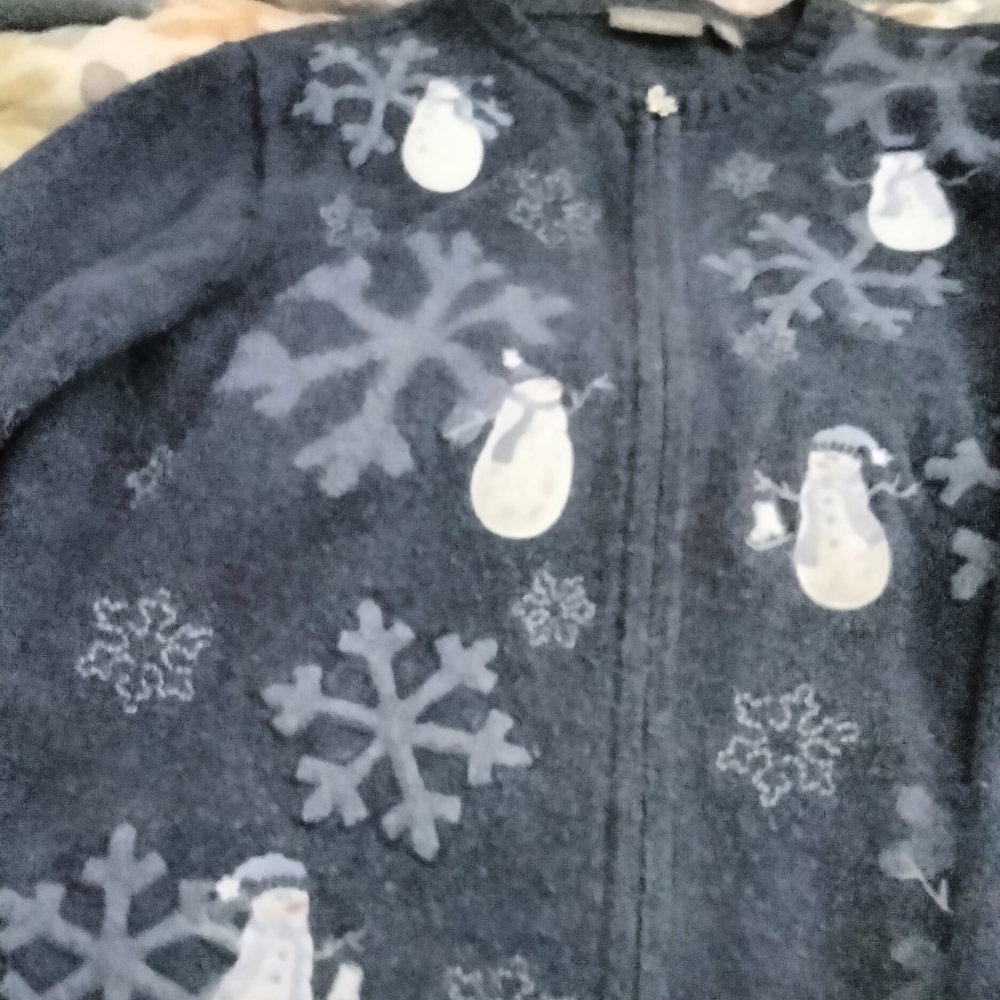 Croft & Barrow Kids Dark Blue Snowman Puffer Jacket